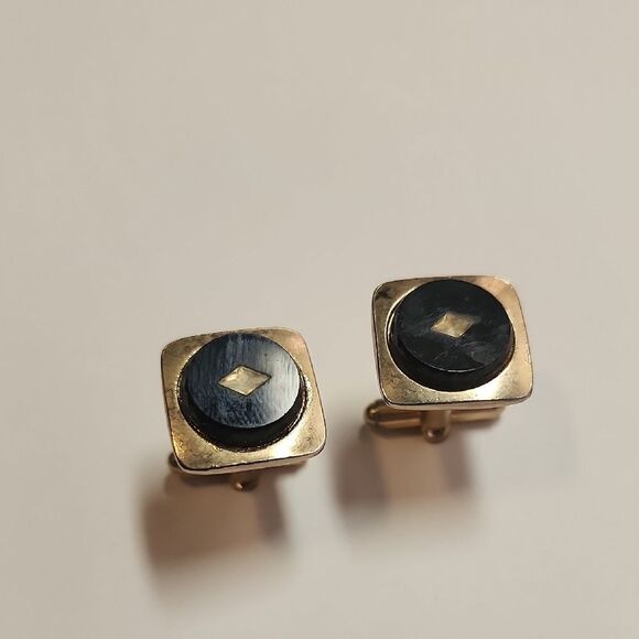 Gold and Black Cufflinks - Picture 8 of 8